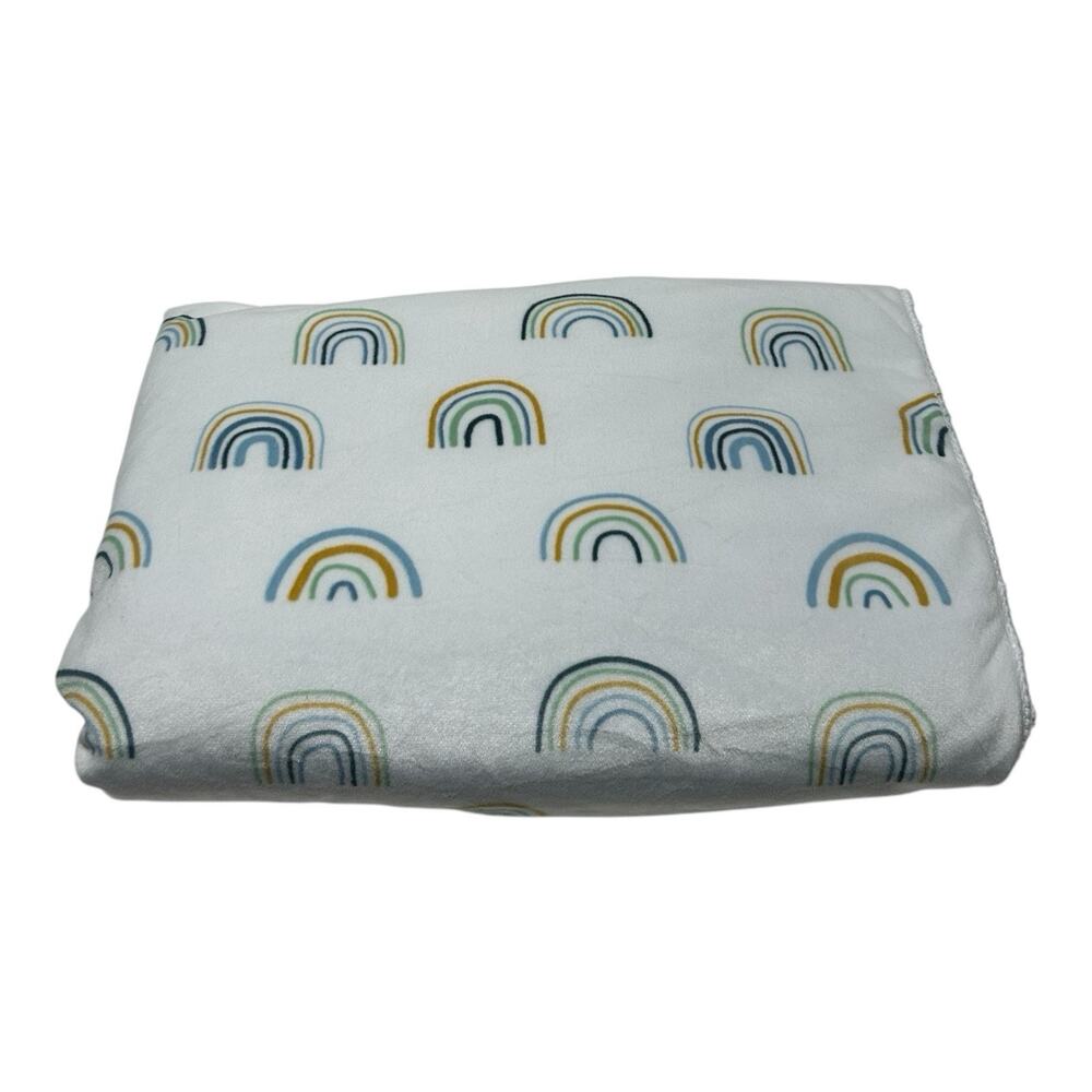 SL Home Fashions White Rainbow Baby Blanket Sherpa